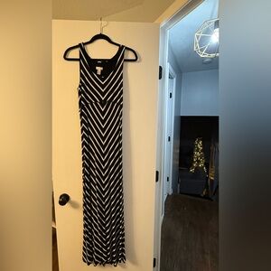 Chico's Black and White Striped Dress